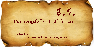 Borovnyák Ilárion névjegykártya